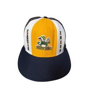 Vtg‎ Notre Dame Fighting Irish Trucker Hat USA Lucky Stripes Snapback Mesh Cap